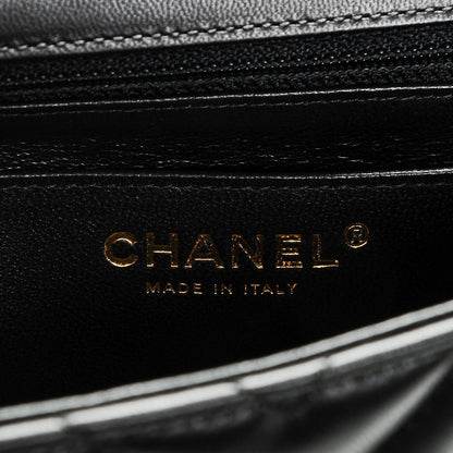 Chanel Lambskin Chevron Quilted Mini Rectangular Flap Black 6 of 7