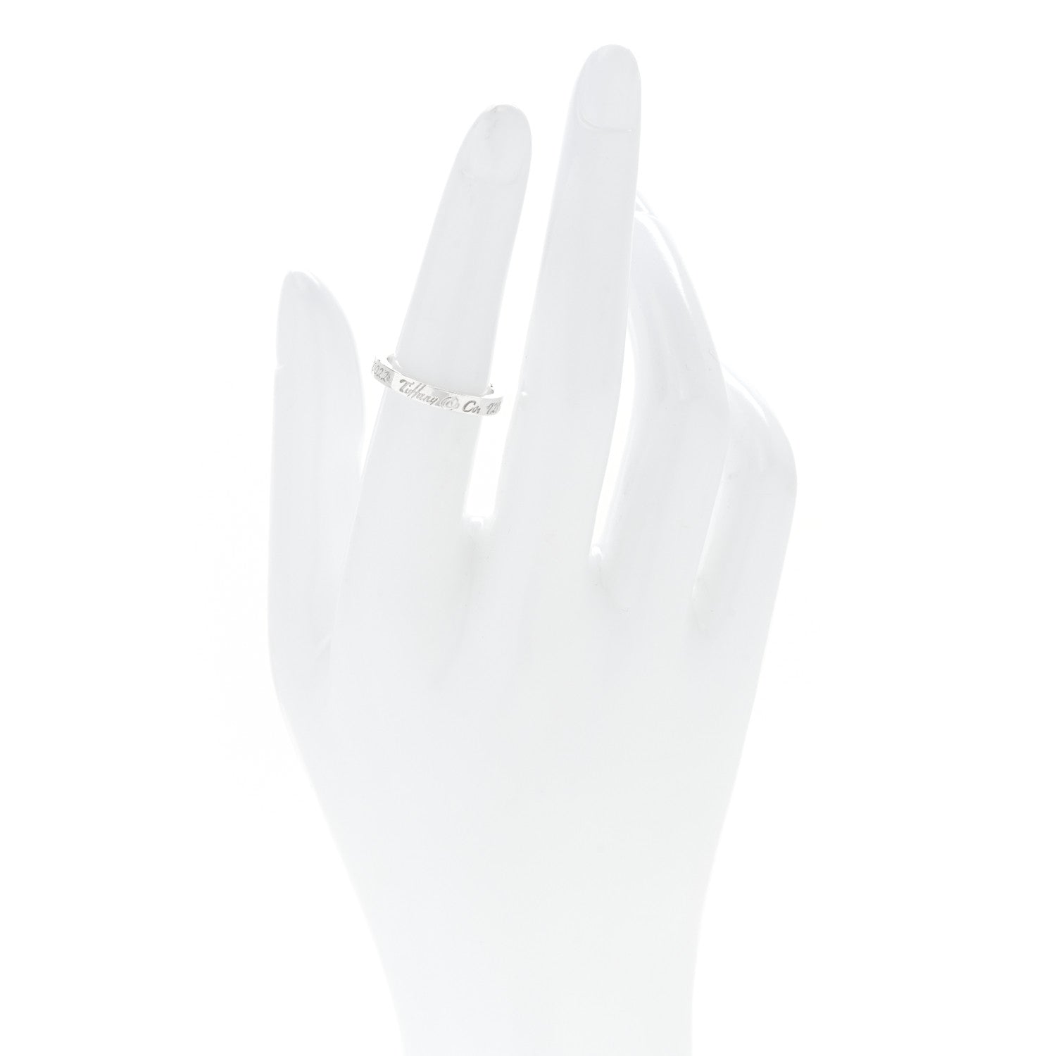 Tiffany Sterling Silver Narrow Notes Ring 50 5.5 2 of 4