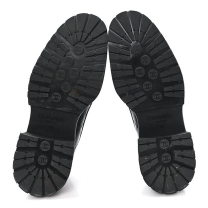Chanel Calfskin Quilted CC Mocassin Loafers 38 Black 6 of 9