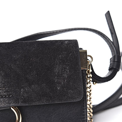 Chloe Suede Calfskin Mini Faye Shoulder Bag Black 16 of 22