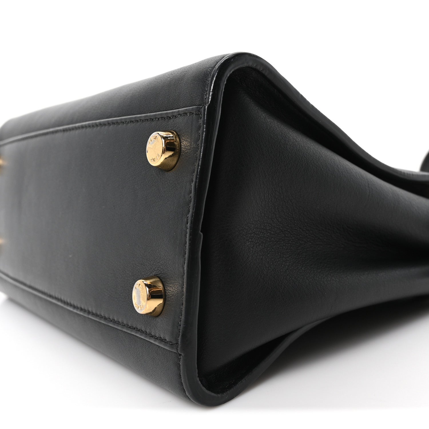 Fendi Vitello Tahiti Burro Medium Peekaboo Iconic Essentially Satchel Black Corda 9 of 9