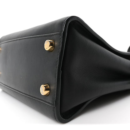 Fendi Vitello Tahiti Burro Medium Peekaboo Iconic Essentially Satchel Black Corda 9 of 9