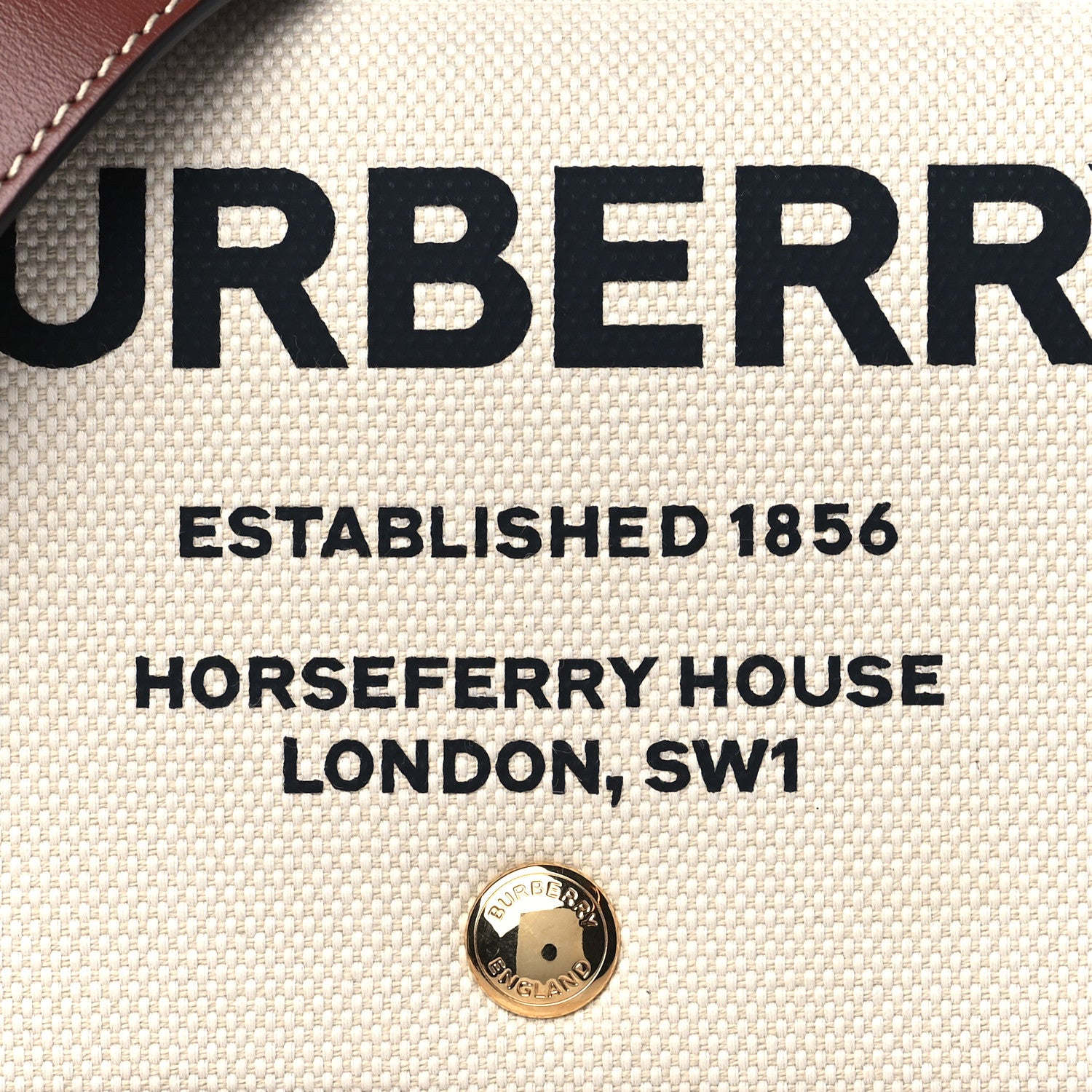 Burberry Calfskin Canvas Horseferry Print Hackberry Crossbody Bag Natural Tan 7 of 10