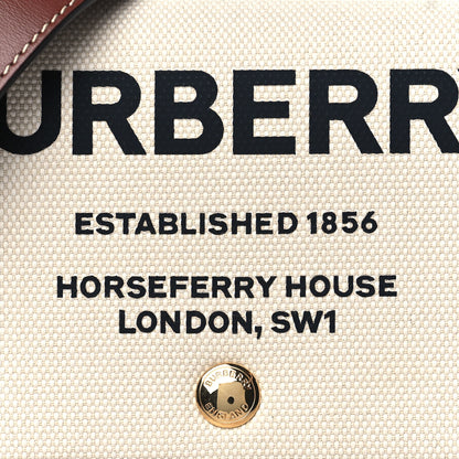 Burberry Calfskin Canvas Horseferry Print Hackberry Crossbody Bag Natural Tan 7 of 10