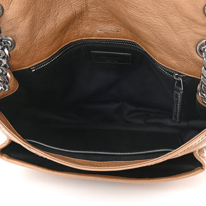 Saint Laurent Crinkled Calfskin Matelasse Monogram Medium Niki Chain Satchel Caramel 5 of 8