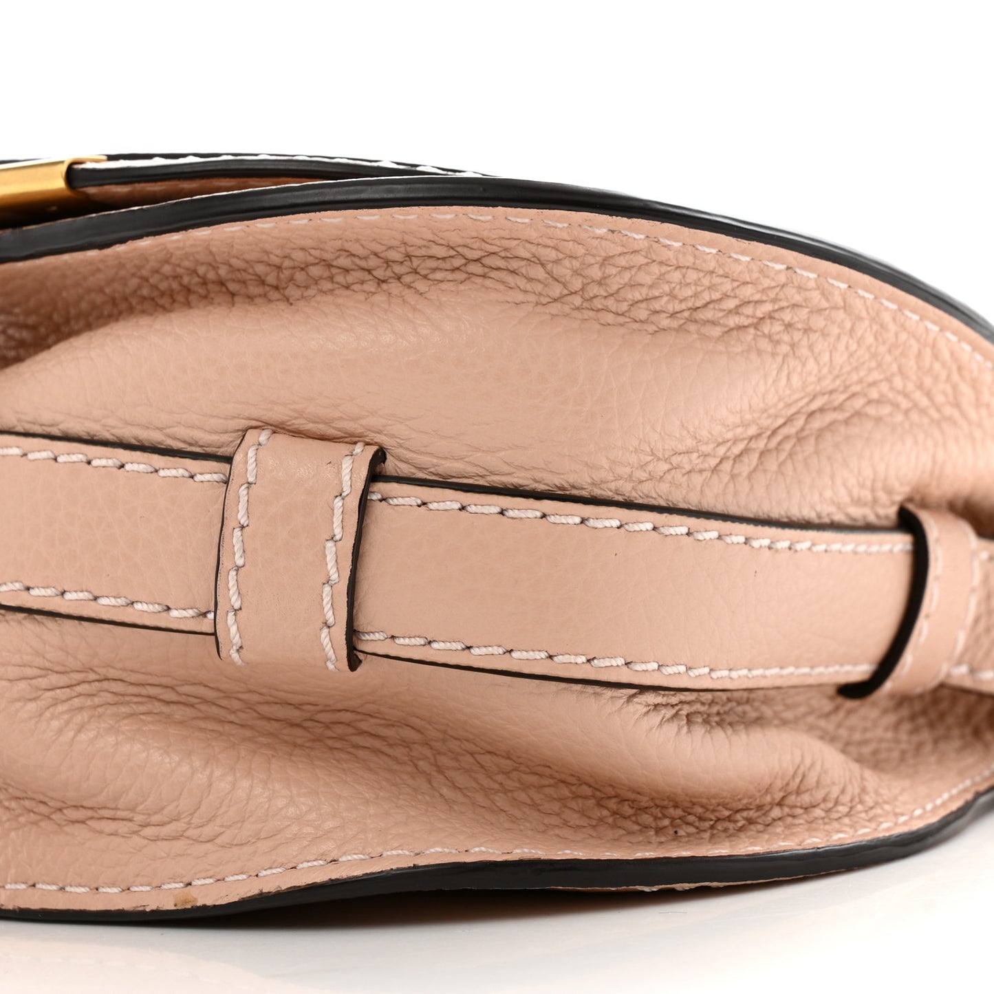 Grained Calfskin Small Marcie Saddle Bag Blush Nude