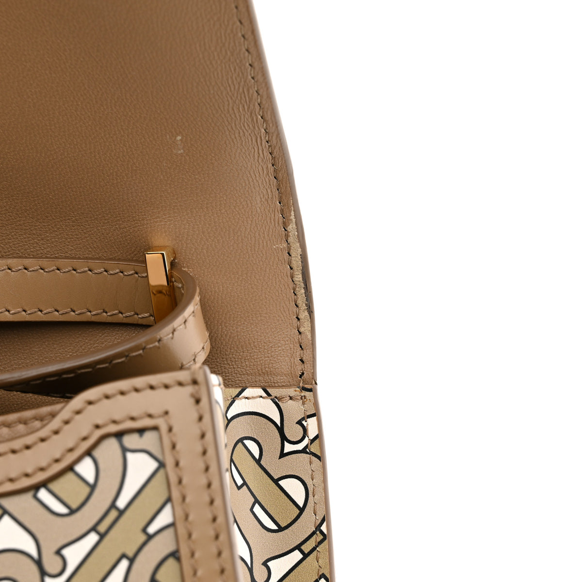Burberry Calfskin Monogram Mini TB Bag Beige 12 of 14