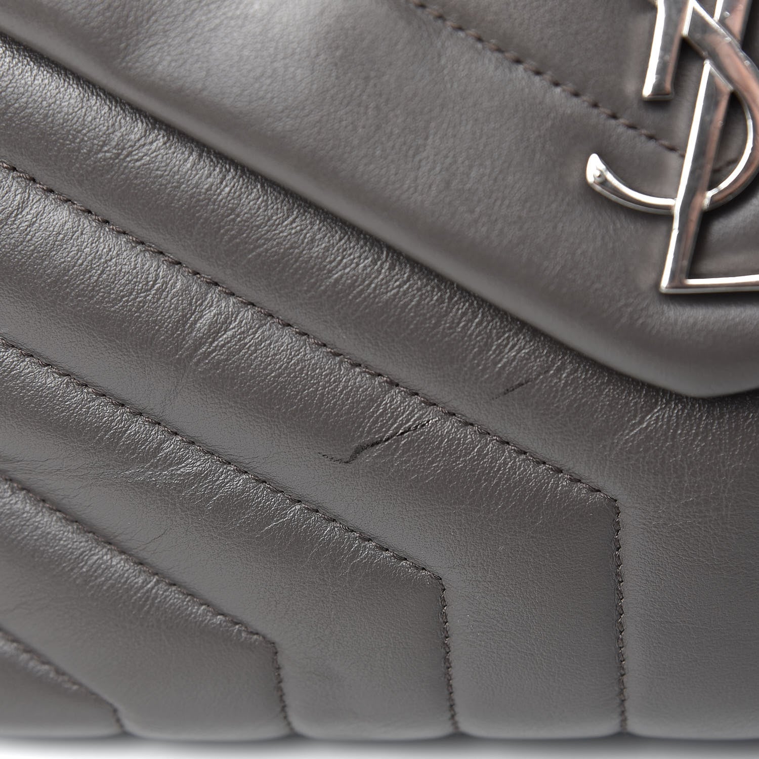 Saint Laurent Calfskin Y Quilted Monogram Large Loulou Chain Satchel Earth 12 of 16
