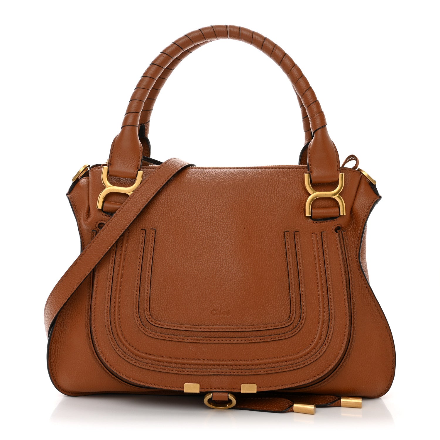 Chloe Calfskin Medium Marcie Satchel Tan 1 of 12