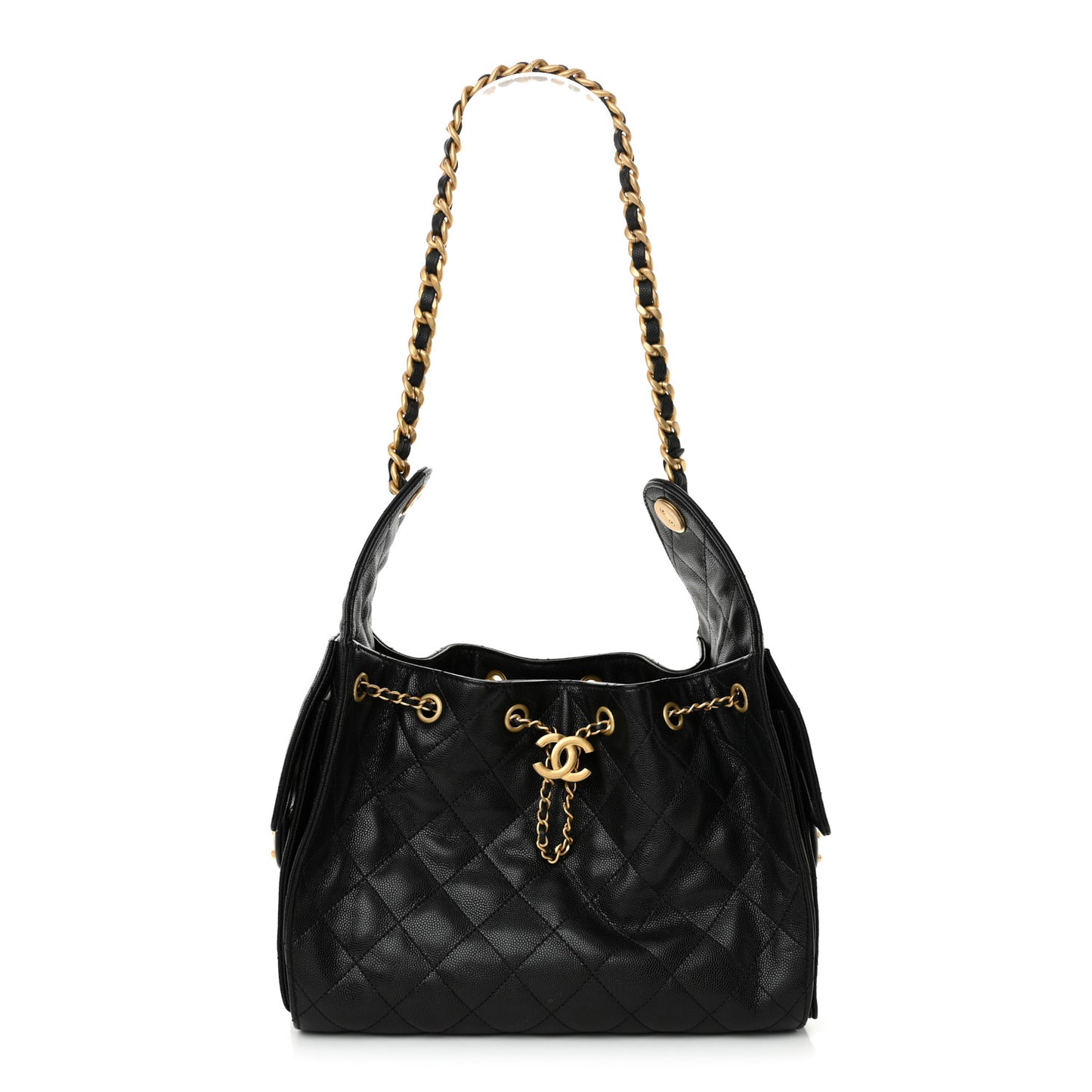 Caviar Quilted Small Chanel 25 Handbag Black