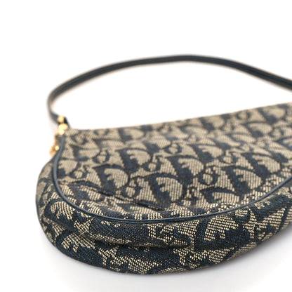Christian Dior Monogram Mini Saddle Pochette Navy 8 of 11
