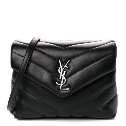 Saint Laurent Calfskin Y Quilted Monogram Toy Loulou Crossbody Bag Black 1 of 12