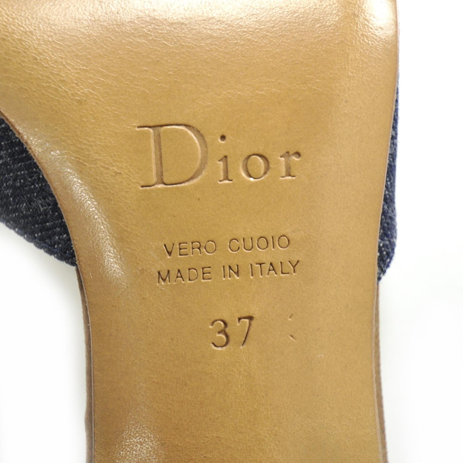 Christian Dior Denim Lock and Key Slides 37 6 of 7