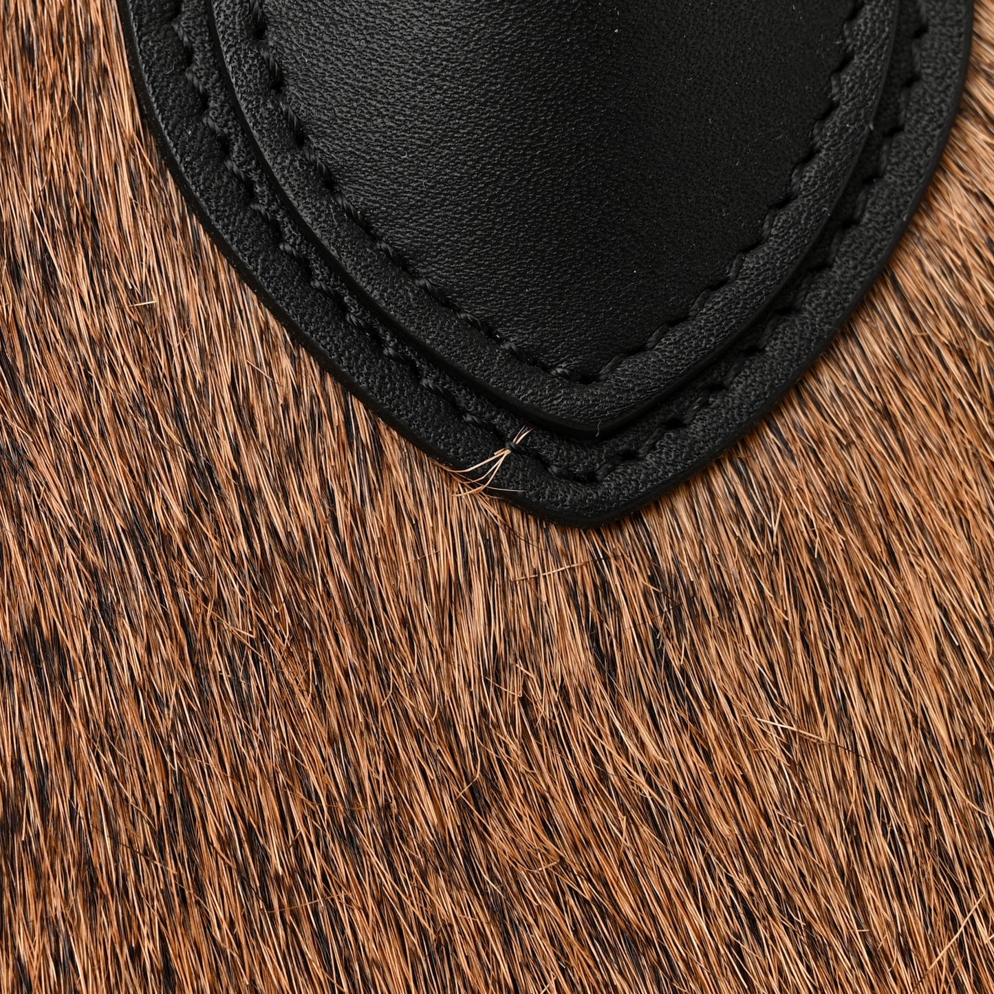 Smooth Calfskin Goat Fur Mini Luggage Brown