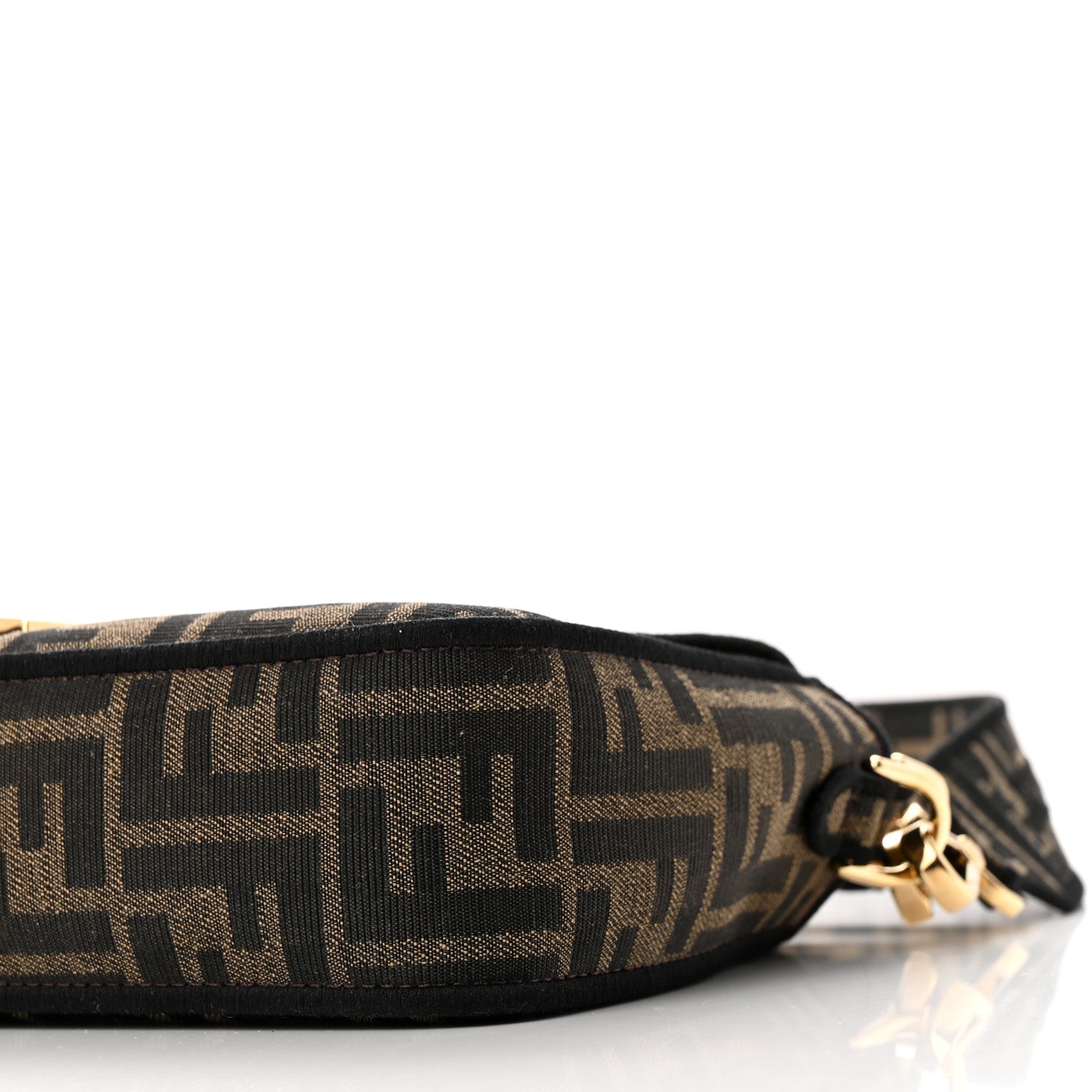 Fendi Fabric Jacquard FF 1974 Medium Baguette Tobacco Moro Black 9 of 9