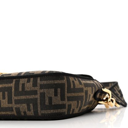 Fendi Fabric Jacquard FF 1974 Medium Baguette Tobacco Moro Black 9 of 9
