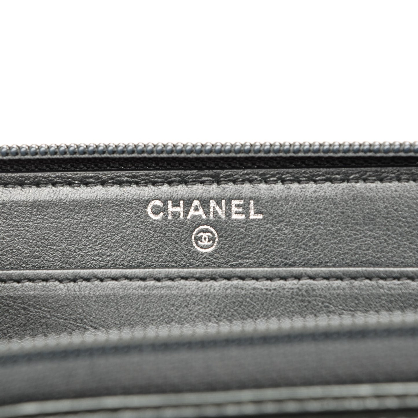 Glazed Calfskin Boy Zip Around Wallet Grey