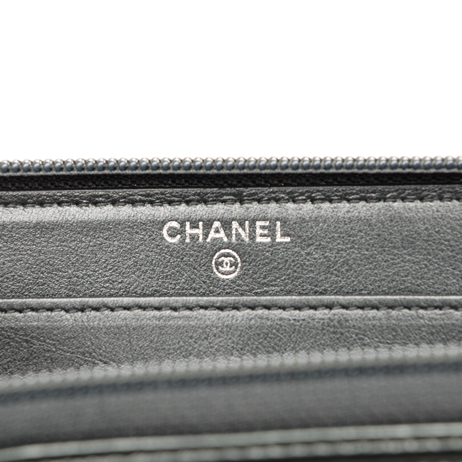 Chanel Glazed Calfskin Boy Zip Around Wallet Grey 7 of 11