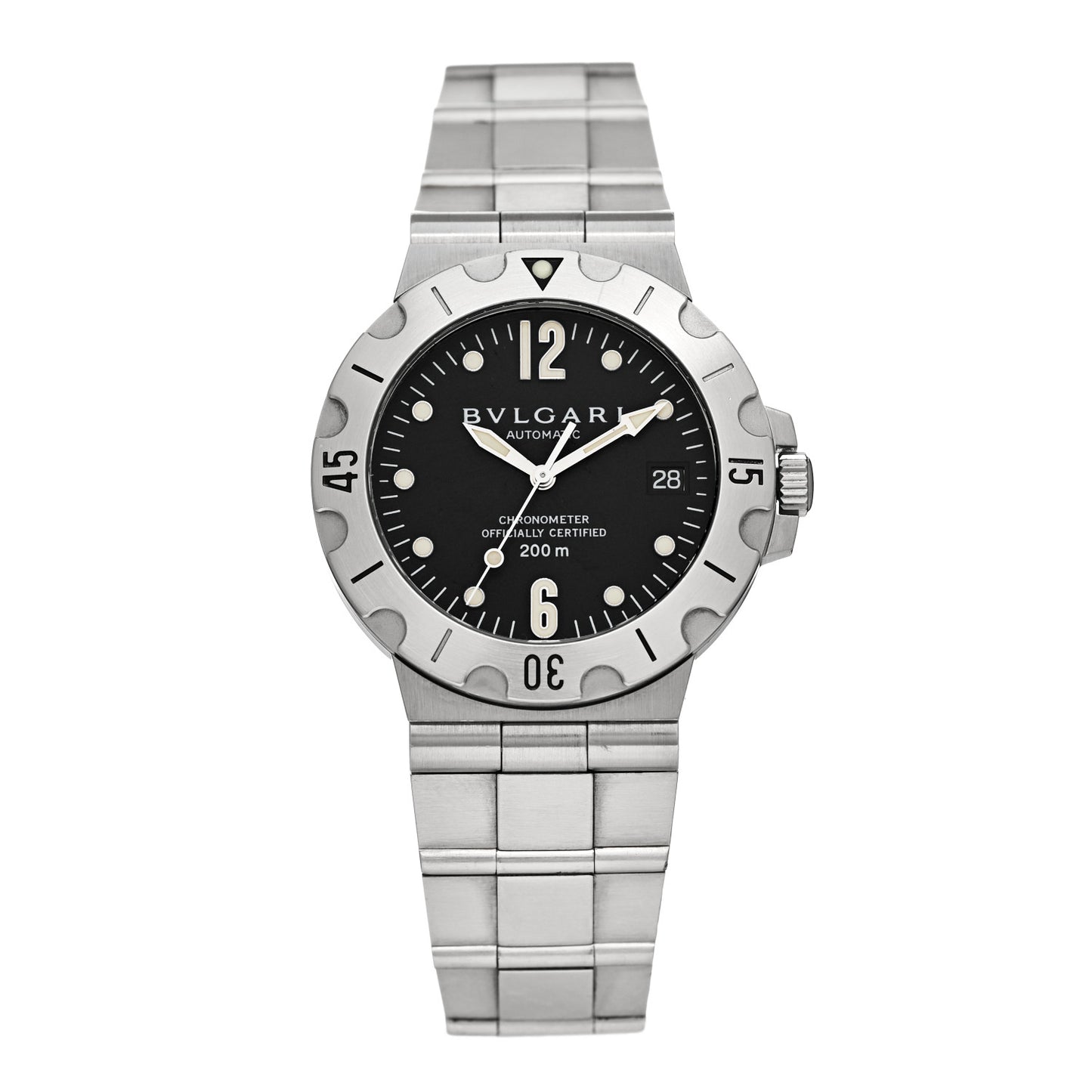 Stainless Steel 38mm Diagono Scuba Automatic Watch Black