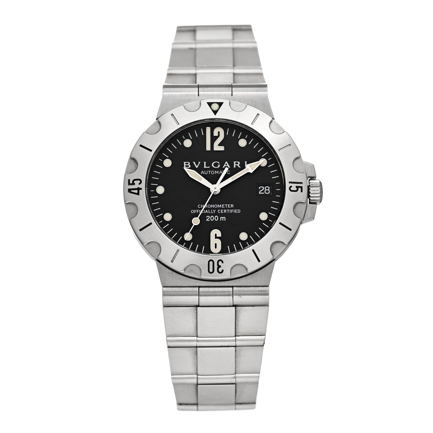 Bulgari Stainless Steel 38mm Diagono Scuba Automatic Watch Black 1 of 5