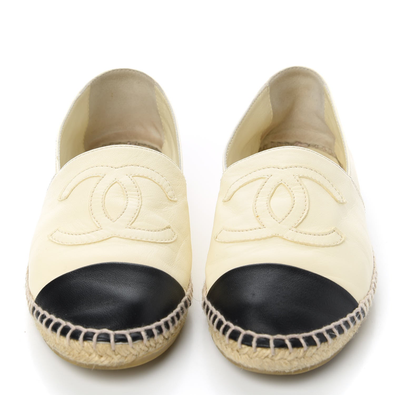 Chanel Lambskin CC Espadrilles 36 White Black 2 of 10