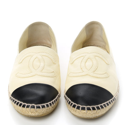 Chanel Lambskin CC Espadrilles 36 White Black 2 of 10