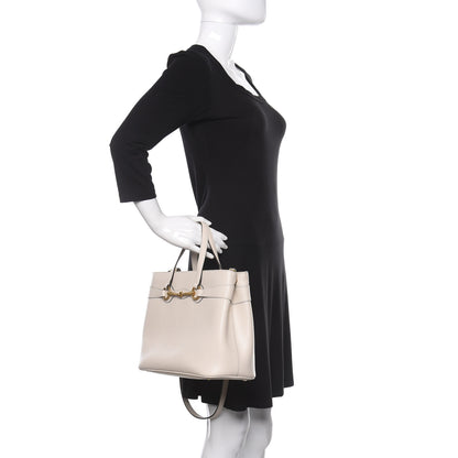 Gucci Textured Calfskin Medium Bright Bit Tote White 3 of 12