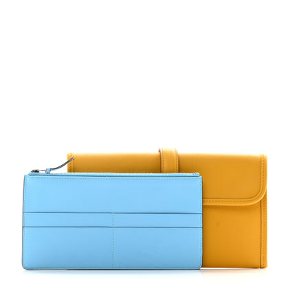 Hermes Swift Verso Jige Duo Clutch Jaune Ambre Celeste 3 of 8