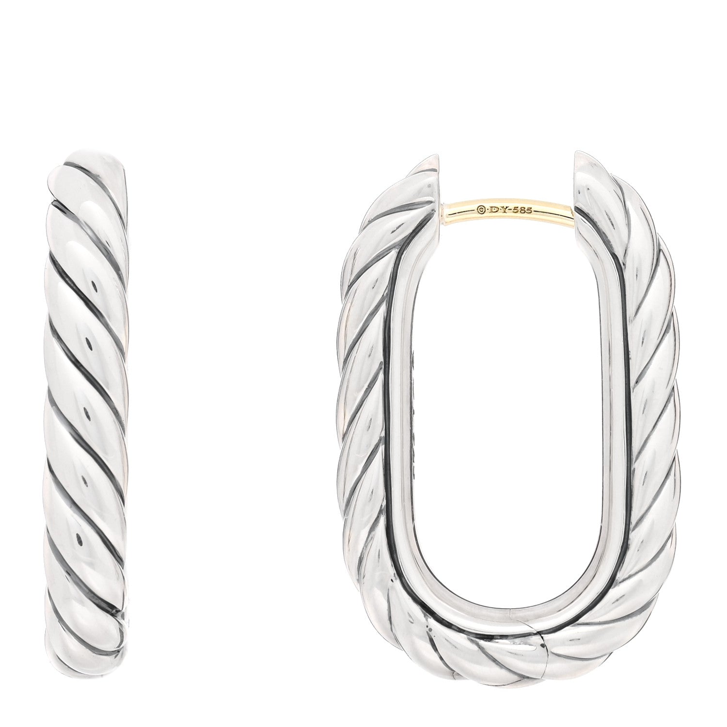 David Yurman Sterling Silver DY Madison Hoop Earrings 1 of 4