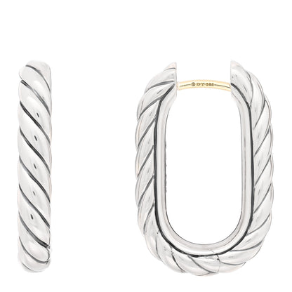 David Yurman Sterling Silver DY Madison Hoop Earrings 1 of 4