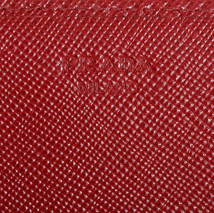 Prada Saffiano Metal Continental Flap Wallet Fuoco 6 of 10
