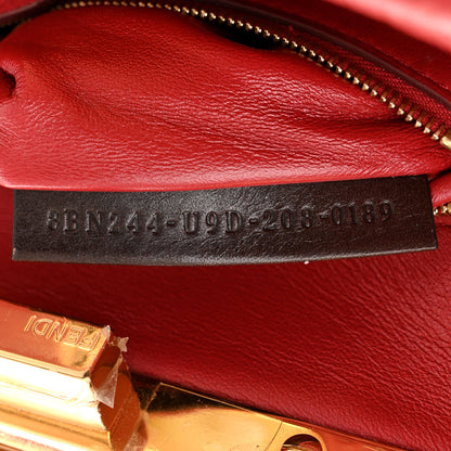 Fendi Ostrich Shiny Nappa Mini Peekaboo Iconic Satchel Fragola 7 of 10