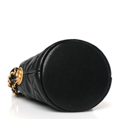 Chanel Caviar Quilted Twist Your Buttons Micro Bucket Bag Black 4 of 9