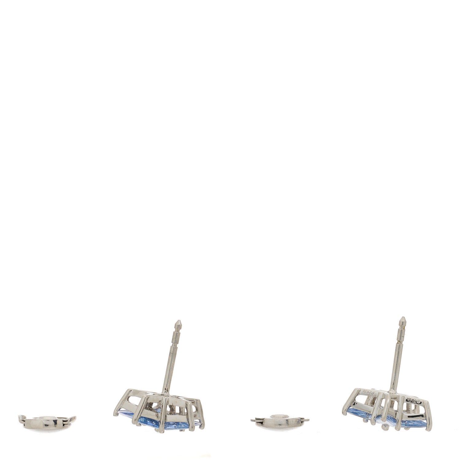 Tiffany Platinum Blue Sapphire Star Earrings 2 of 3