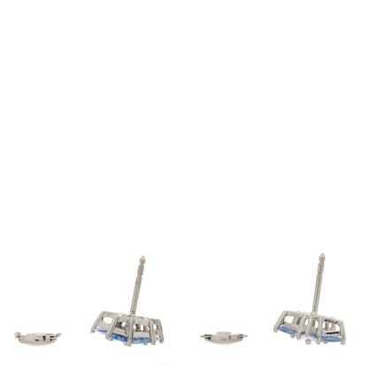 Tiffany Platinum Blue Sapphire Star Earrings 2 of 3