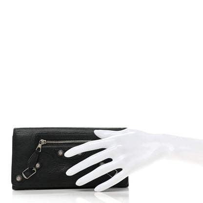 Balenciaga Agneau Giant 12 Silver Hardware Money Wallet Black 2 of 8
