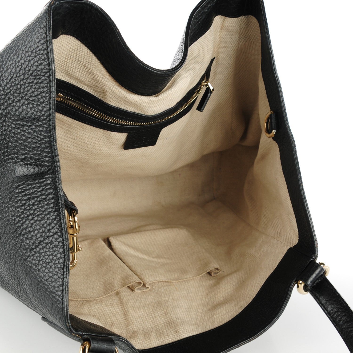 Gucci Pebbled Calfskin Medium Soho Shoulder Bag Black 5 of 7