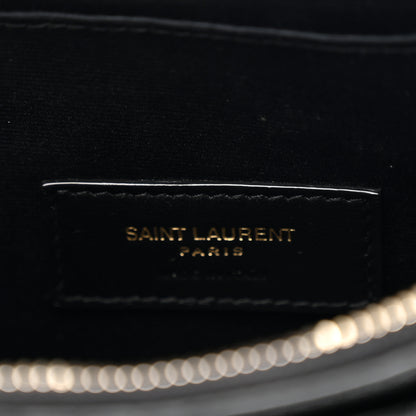 Saint Laurent Grain De Poudre Chevron Monogram Large Bill Pouch Black 6 of 8