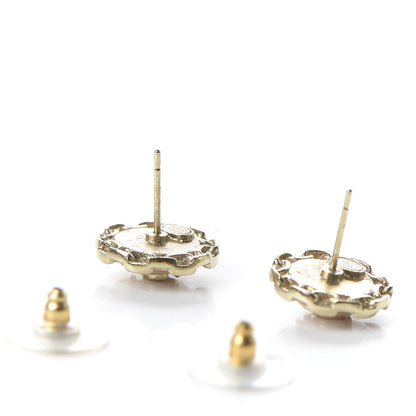 Chanel Resin Chain CC Round Earrings Gold Pink 3 of 5
