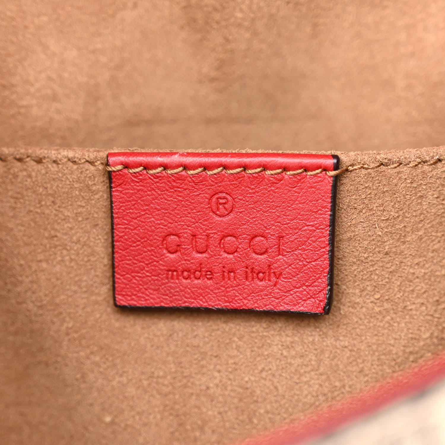 Gucci GG Supreme Monogram Calfskin Padlock Backpack Beige Hibiscus Red New Rosette 6 of 10