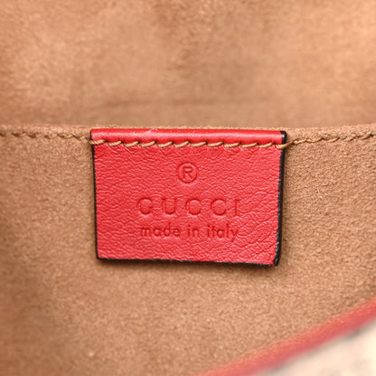 Gucci GG Supreme Monogram Calfskin Padlock Backpack Beige Hibiscus Red New Rosette 6 of 10