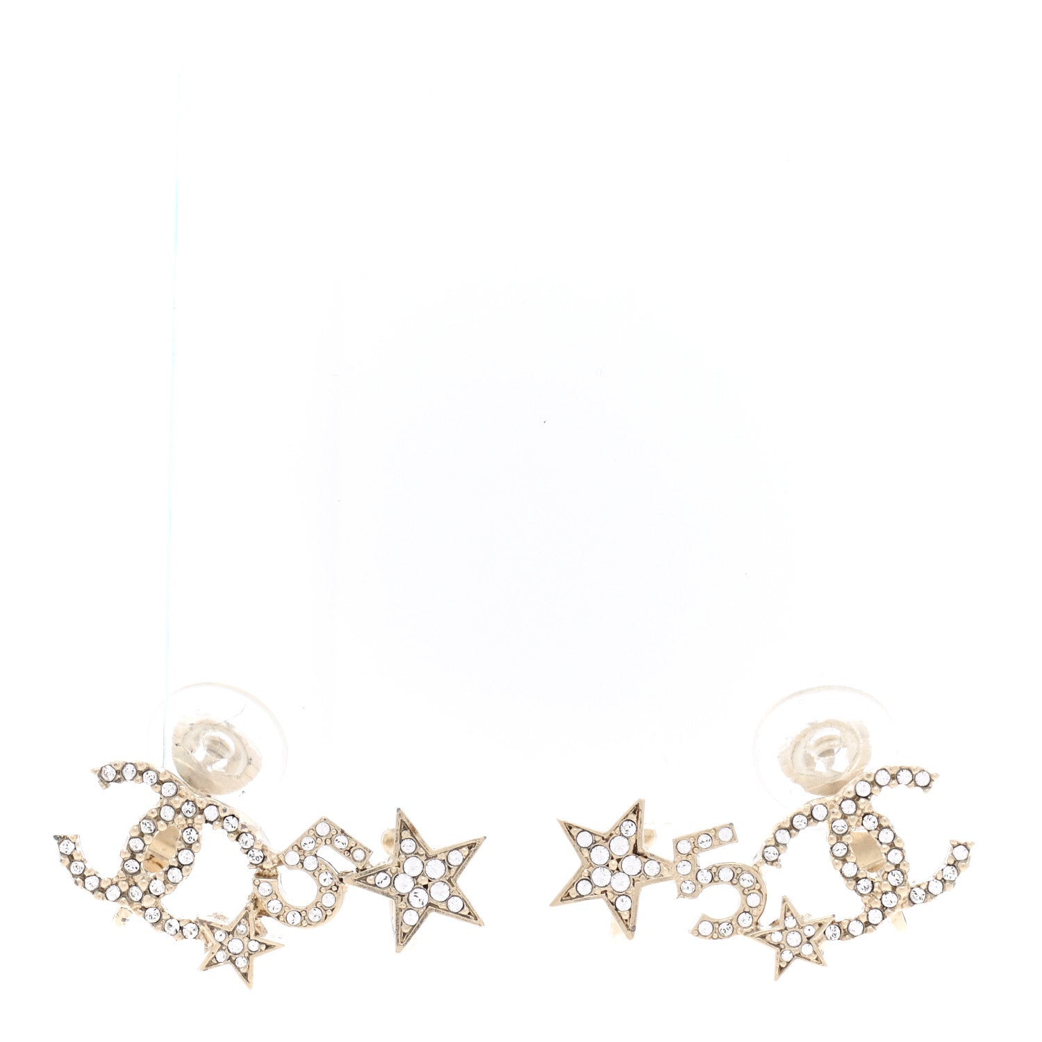 Chanel Crystal Star 5 CC Clip On Earrings 1 of 5