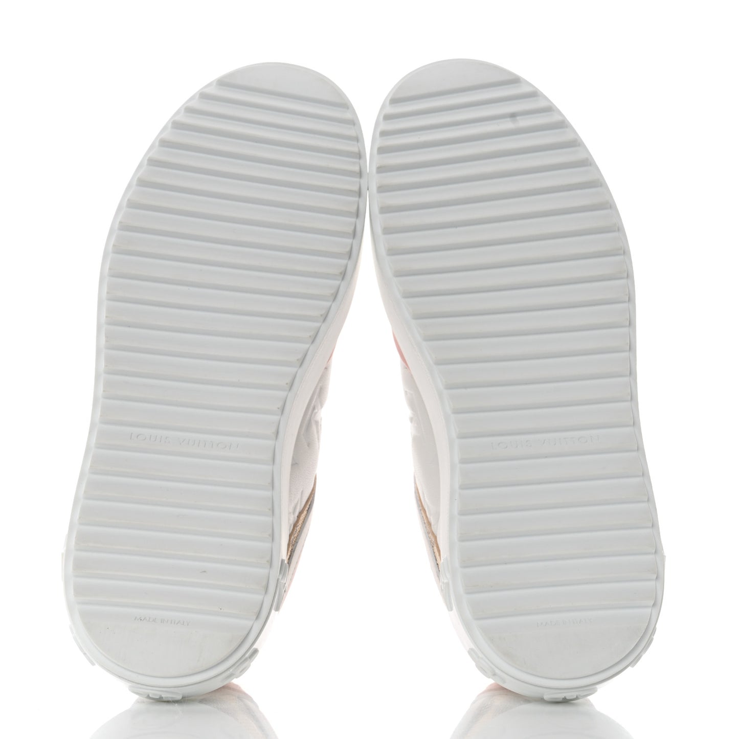 Monogram Embossed Calfskin Damier Azur Time Out Sneakers 35 Rose Clair Pink