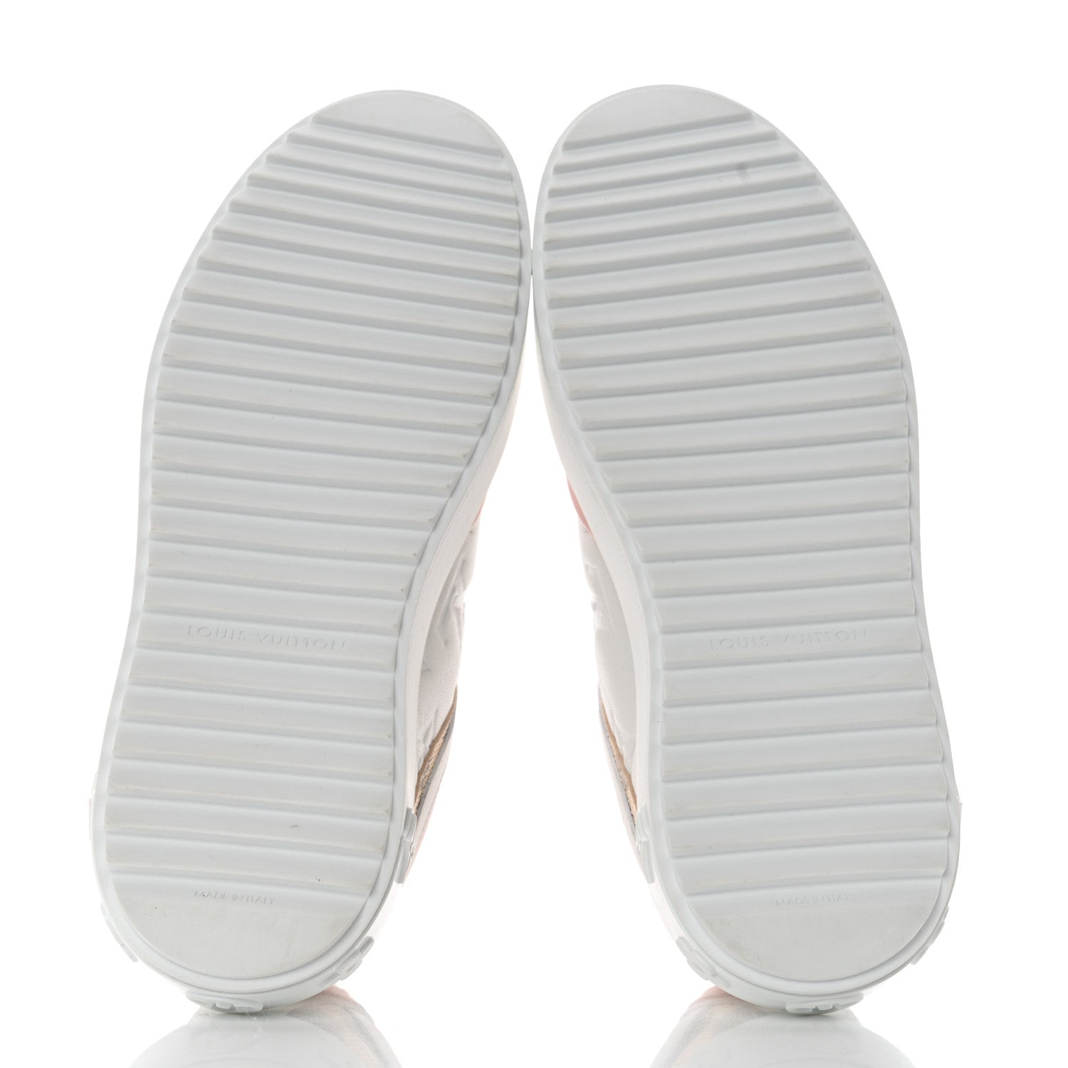 Louis Vuitton Monogram Embossed Calfskin Damier Azur Time Out Sneakers 35 Rose Clair Pink 5 of 8