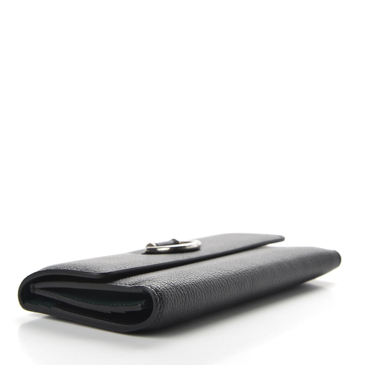 Goatskin D-Ring Continental Wallet Black
