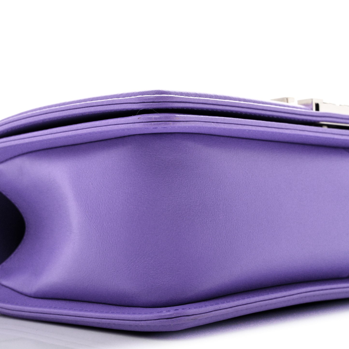 Calfskin Quilted Medium Boy Flap Purple