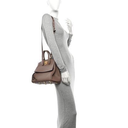 Salvatore Ferragamo Calfskin The Studio Bag Caraway Seed 2 of 10