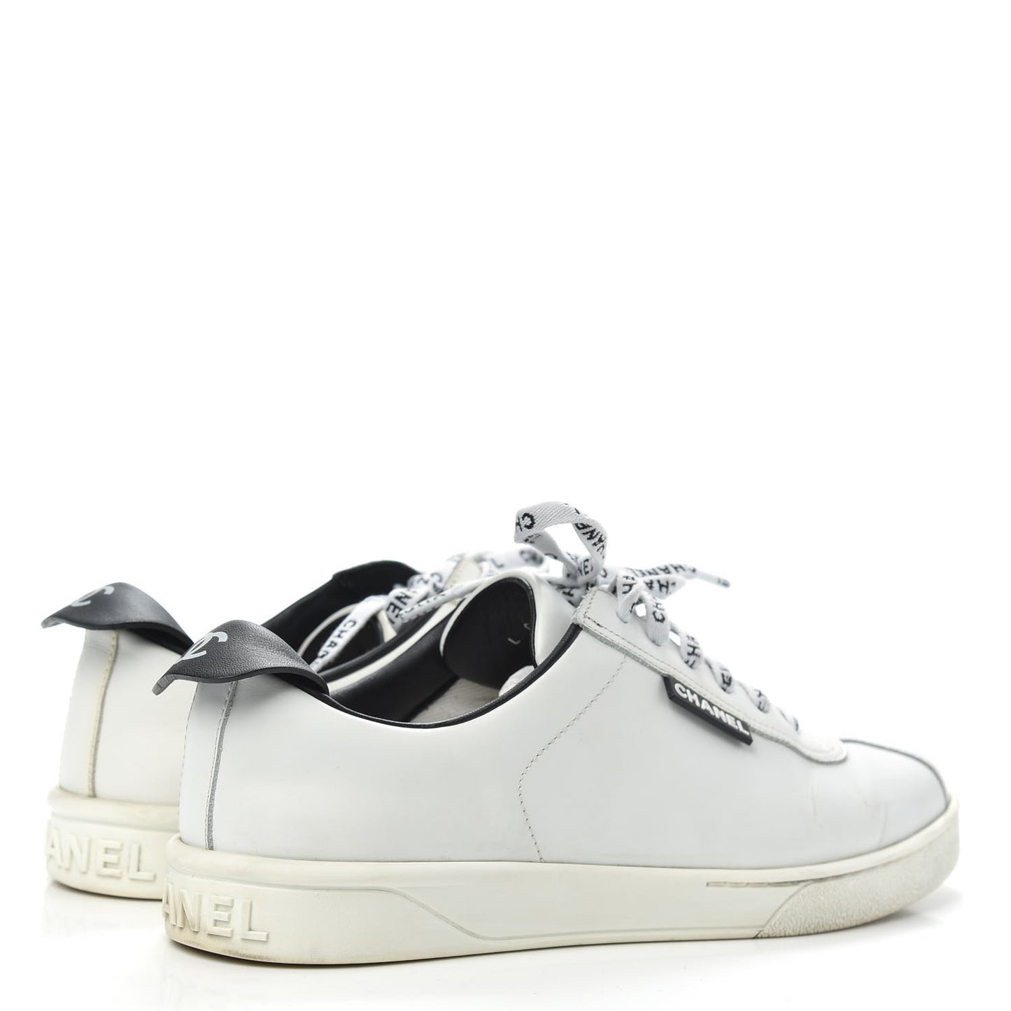 Calfskin CC Womens Sneakers 38.5 White
