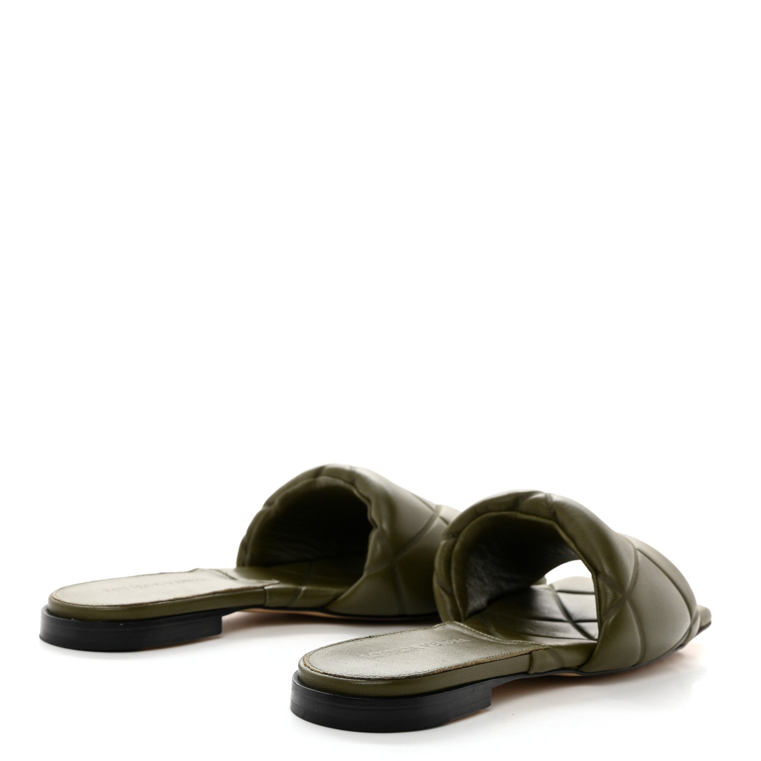Bottega Veneta Nappa Quilted Rubber Lido Flat Sandals 36.5 Khaki 4 of 7
