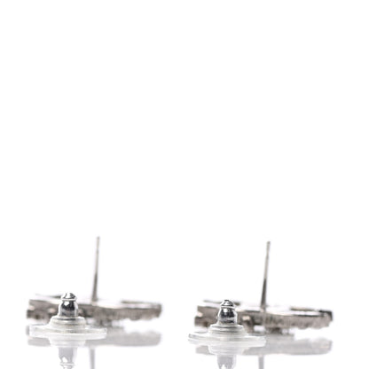 Chanel Baguette Crystal CC Earrings Silver 3 of 4